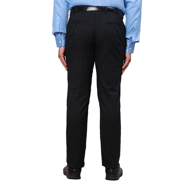 Raymond Men Blue Slim Fit Checks Trouser