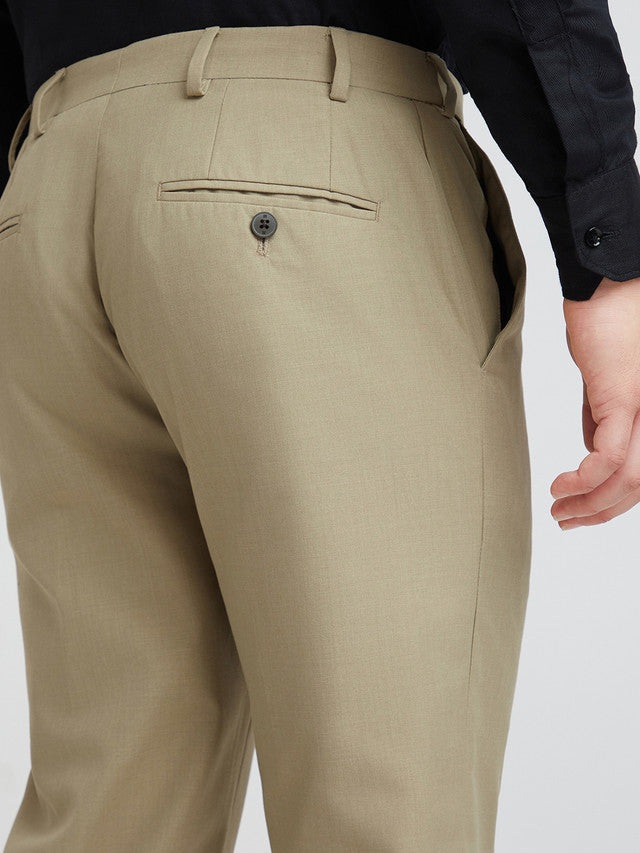 Raymond Grey Structure Slim Fit Polyester Blend Trouser