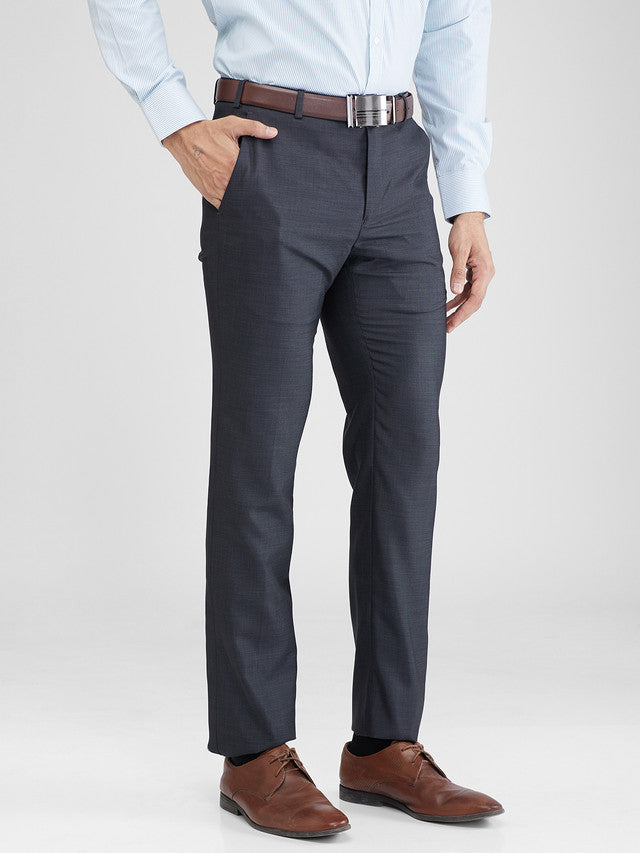 Raymond Black Structure Slim Fit Polyester Blend Trouser
