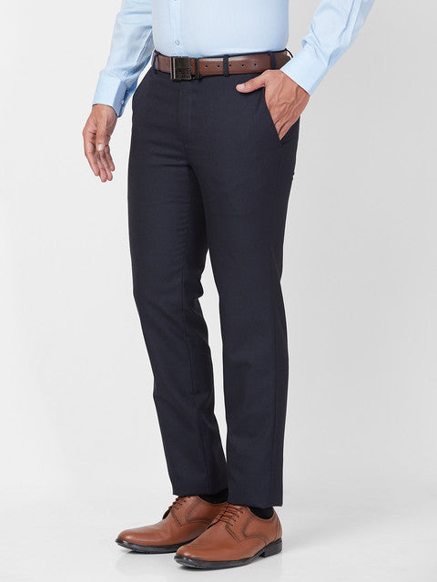 Raymond Men Blue Slim Fit Solid Trouser