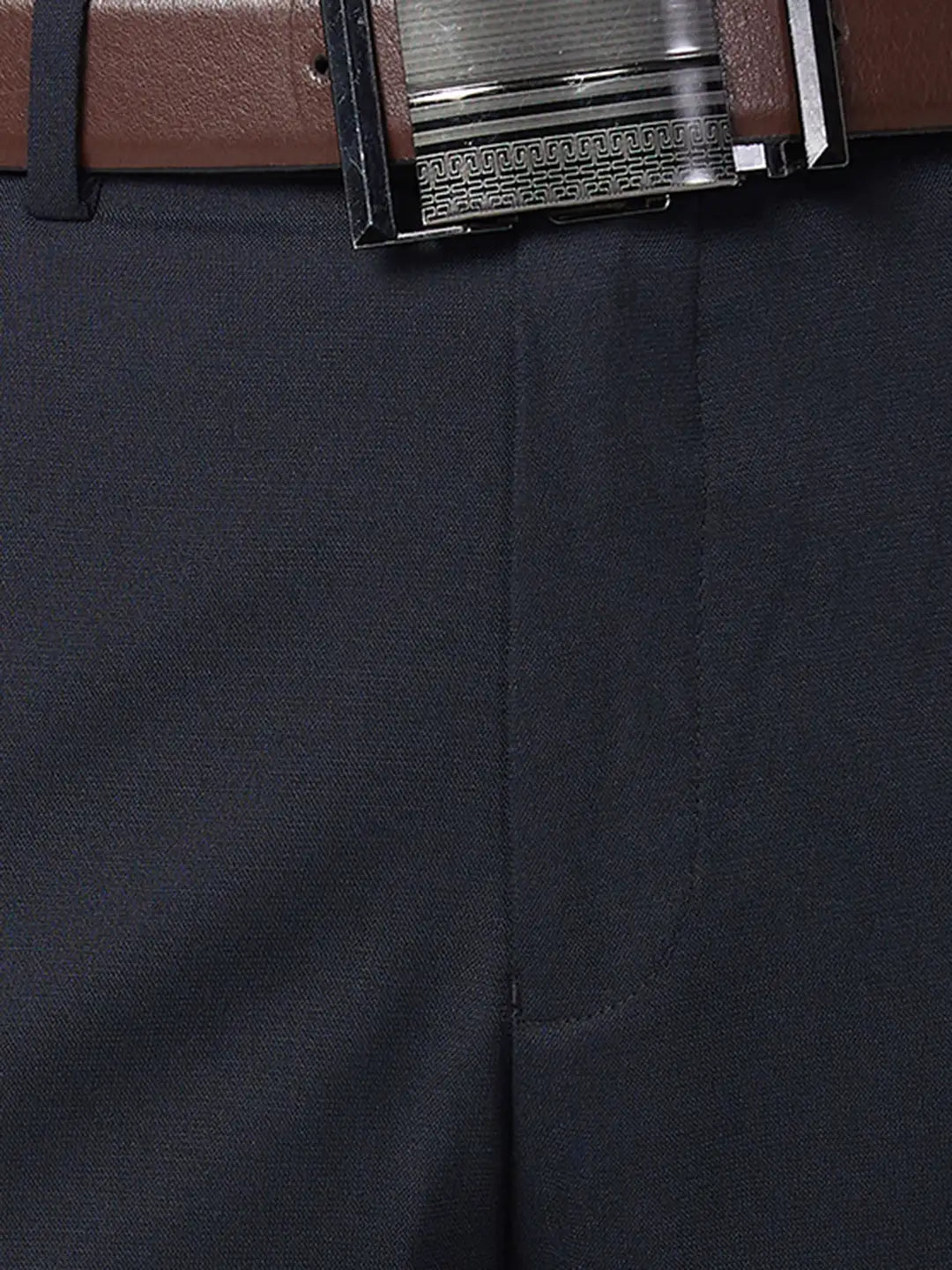 Raymond Men Blue Structure Slim Fit Polyester Blend Trouser