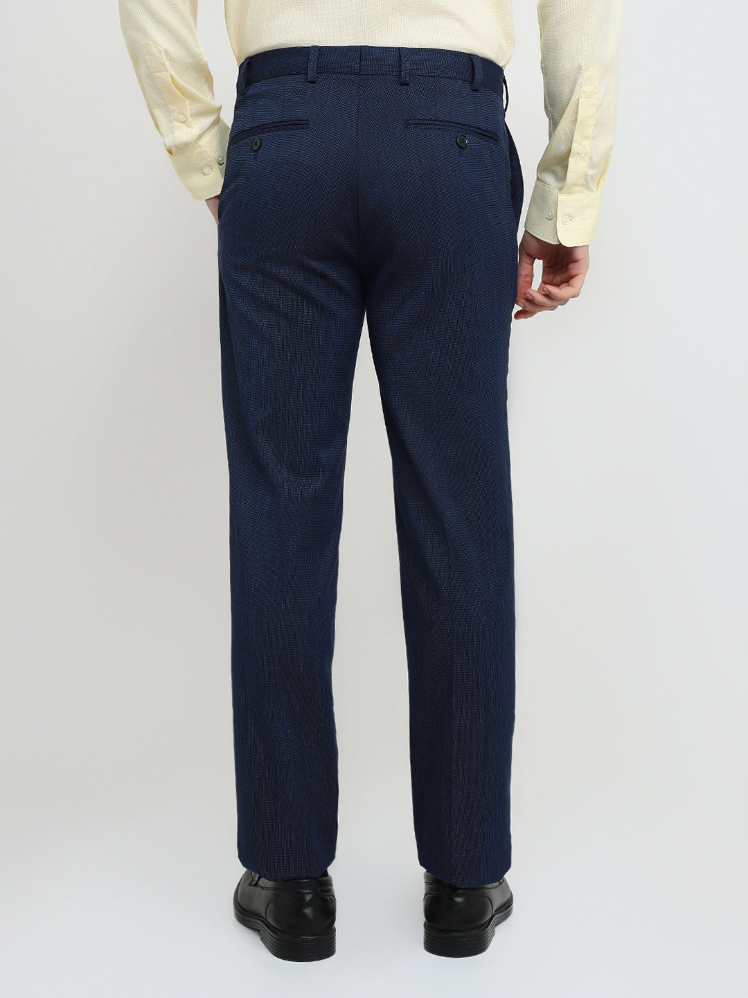 Raymond Men Blue Twill Contemporary Fit Polyester Blend Trouser