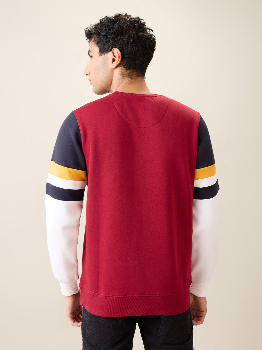 Parx Men White Printed Regular Fit Cotton Blend Full Sleeve Round Neck Collar Sweatshirt