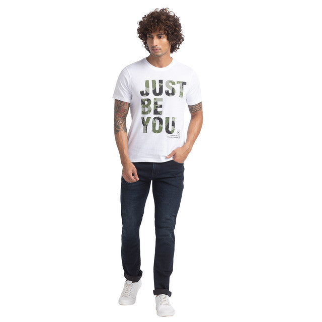 Parx Men White Graphic Print Regular Fit Half Sleeve Round Neck T-Shirt