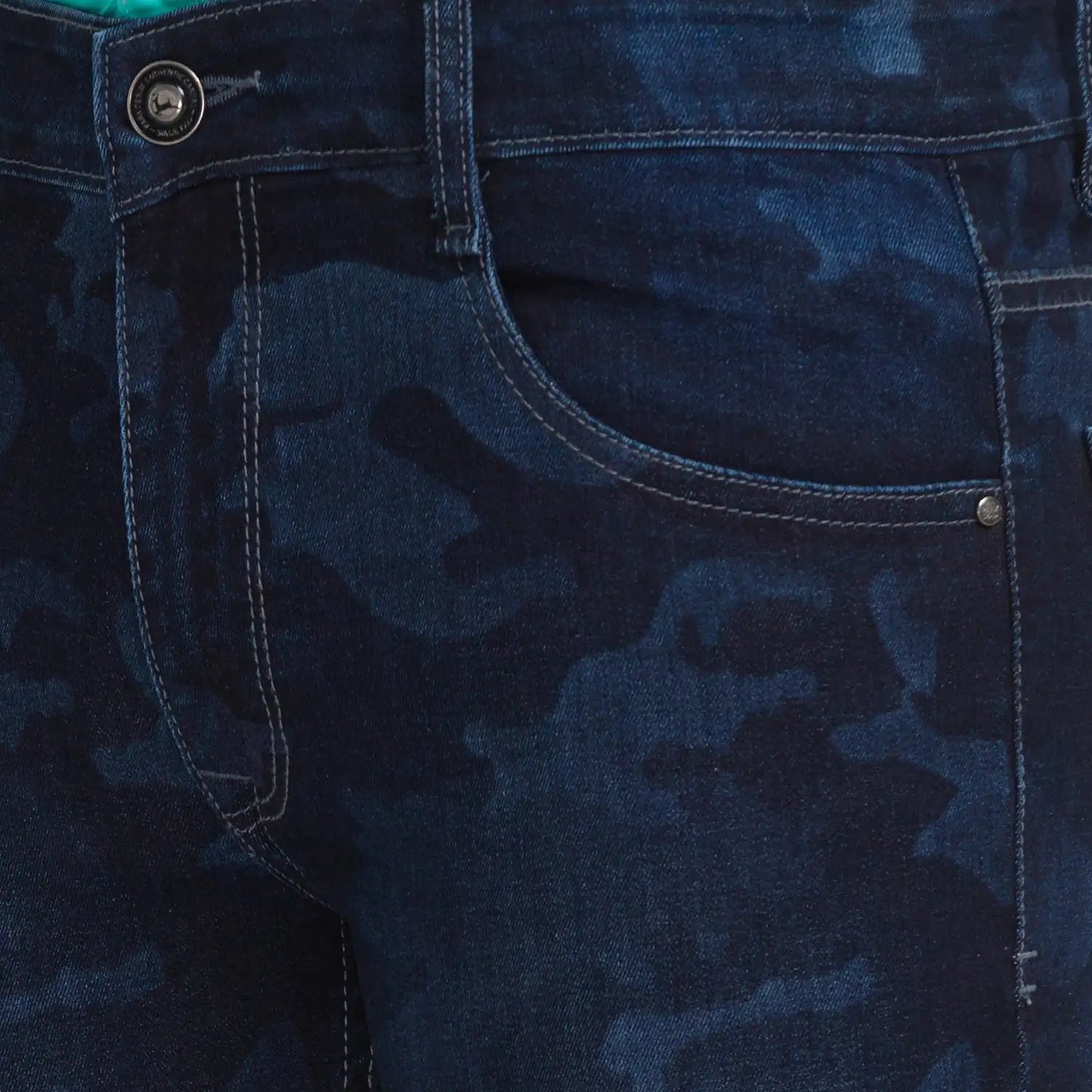 Men Blue Skinny Cropped Fit Twill Cotton Blend Jeans