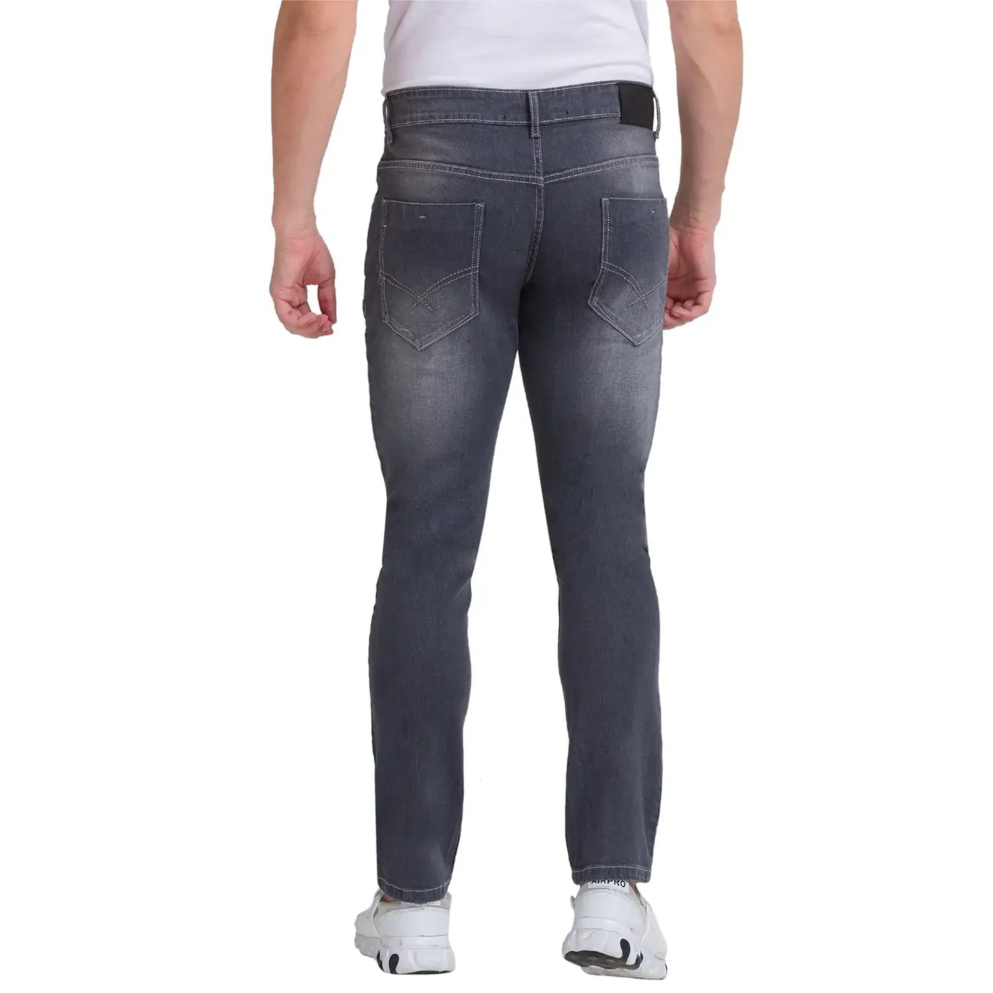 Men Grey Skinny Cropped Fit Twill Cotton Blend Jeans