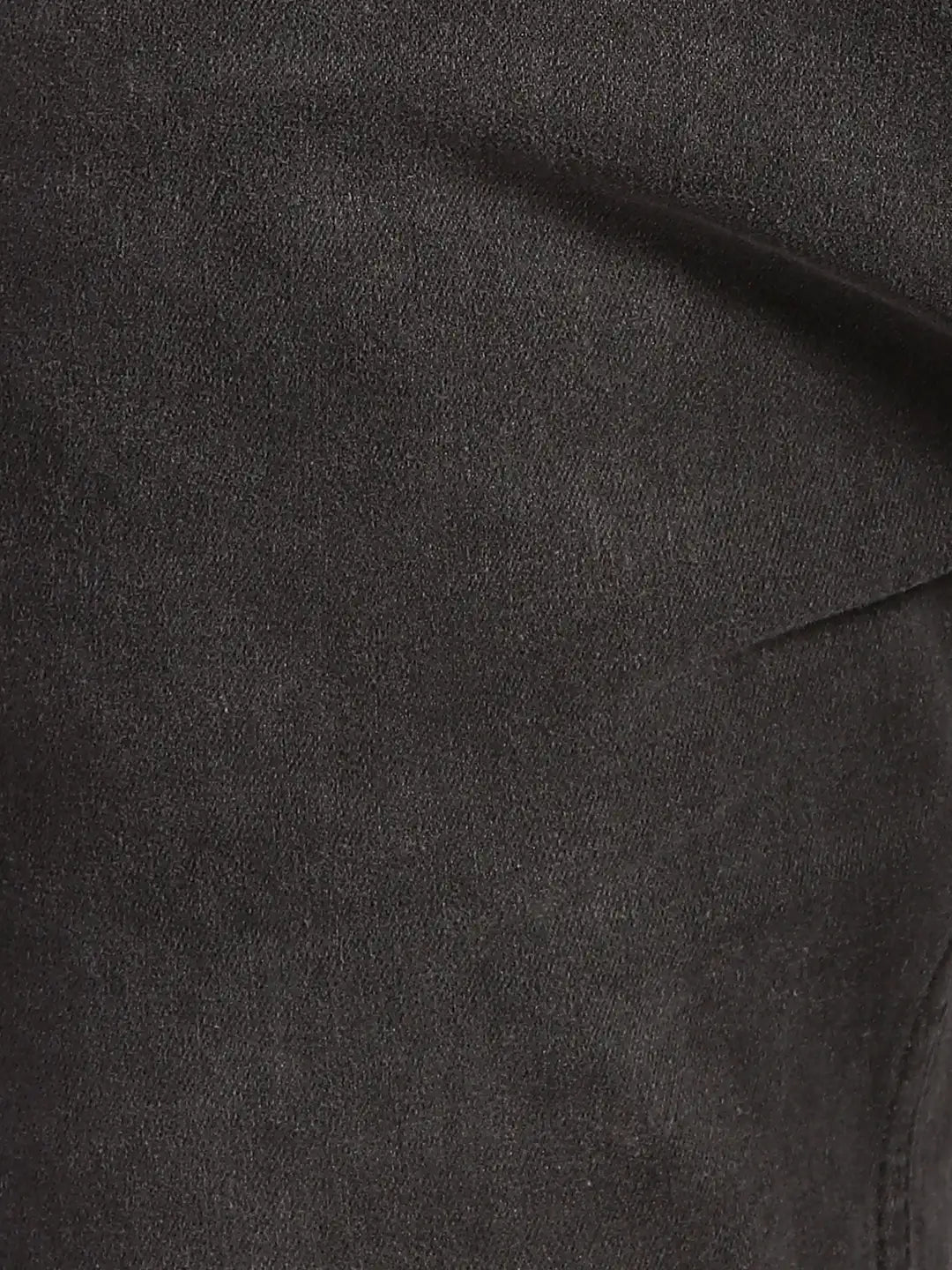 Men Black Slim Tapered Fit Plain Cotton Blend Jeans