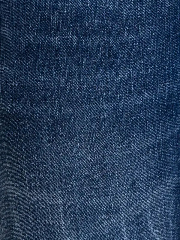 Men Blue Slim Tapered Fit Jacquard Cotton Blend Jeans