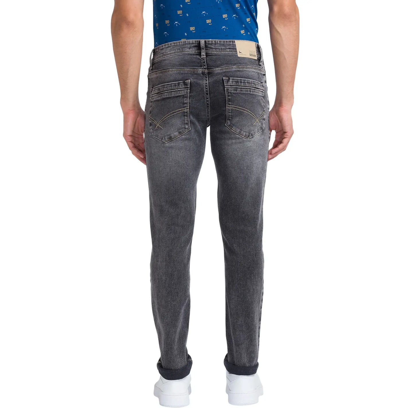 Men Black Slim Tapered Fit Twill Cotton Blend Jeans