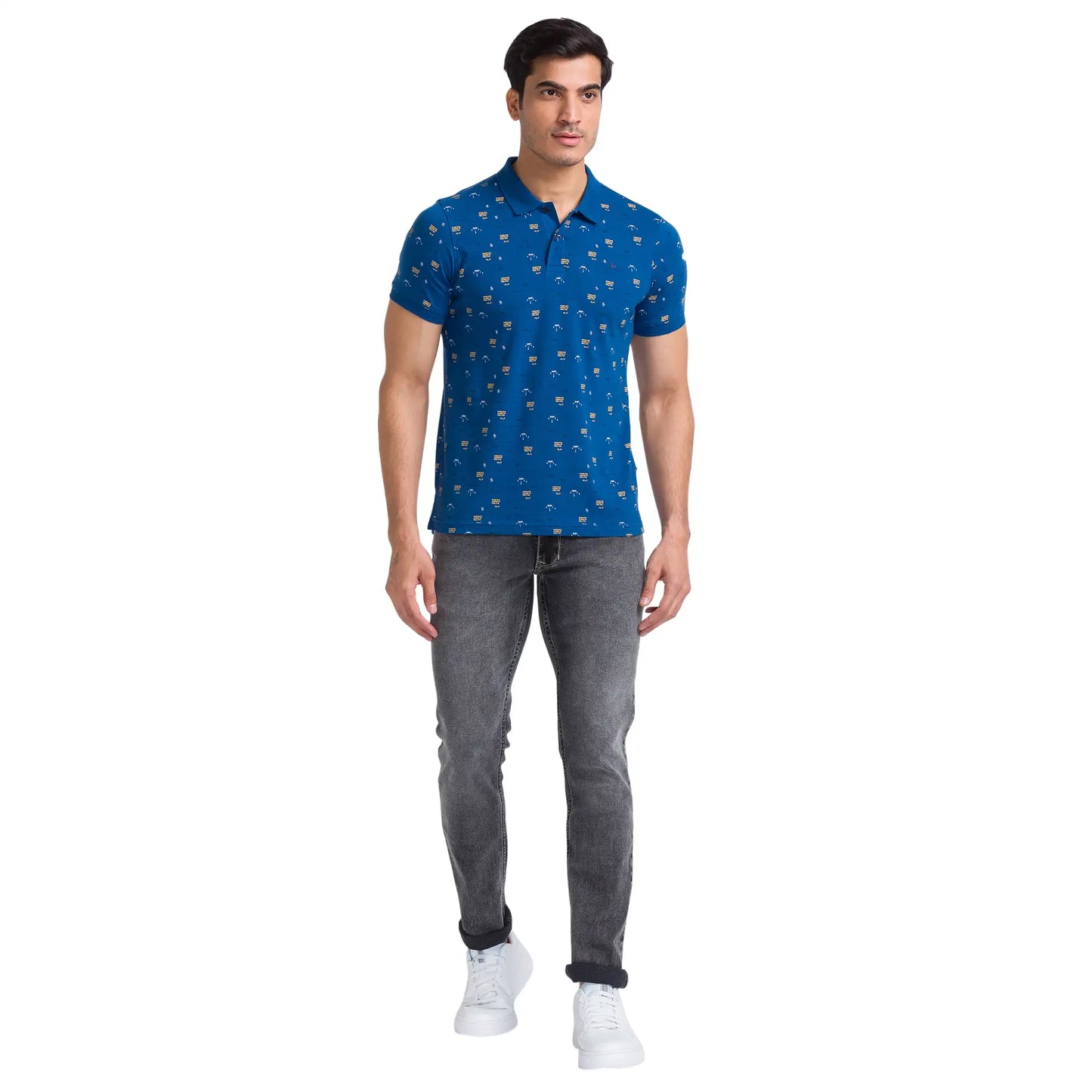 Men Black Slim Tapered Fit Twill Cotton Blend Jeans
