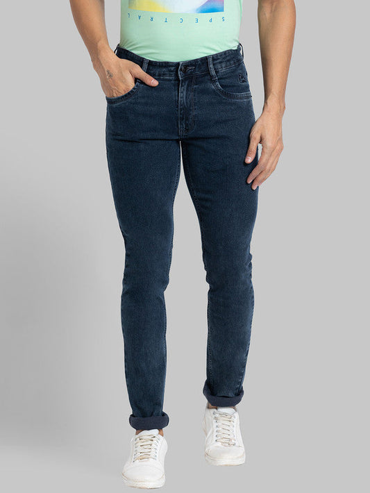 Parx Men Black Self Design Tapered Fit Jeans