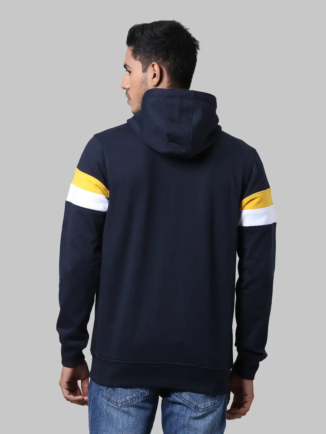 Men Blue Regular Fit Cut & Sew Cotton Polyester Blend Sweatshirts
