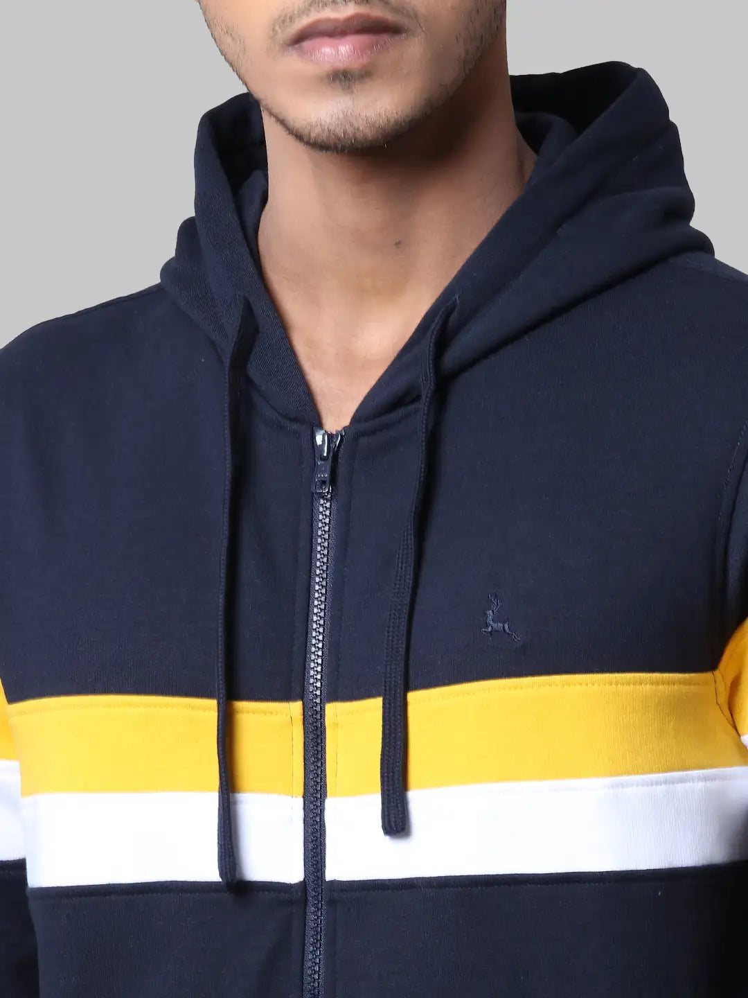 Men Blue Regular Fit Cut & Sew Cotton Polyester Blend Sweatshirts