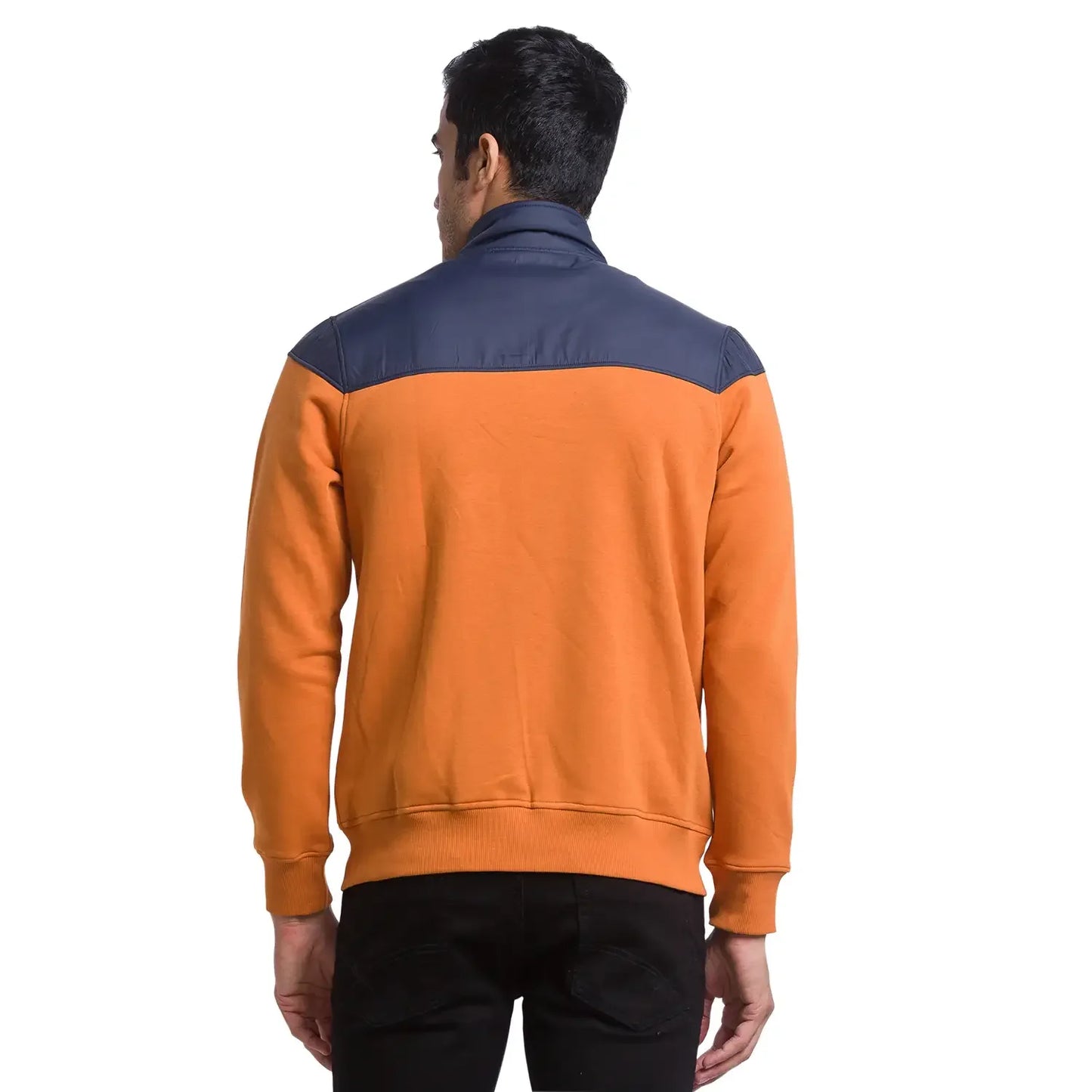 Men Yellow Regular Fit Cut & Sew Cotton Polyester Blend Sweatshirts