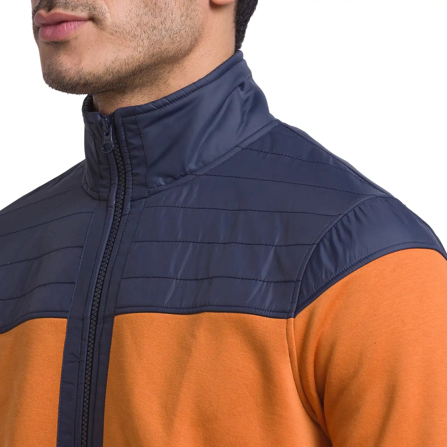 Men Yellow Regular Fit Cut & Sew Cotton Polyester Blend Sweatshirts