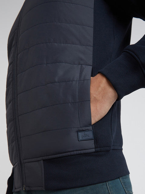 Parx Men Blue Cut & Sew Regular Fit Cotton Blend Sweatshirt