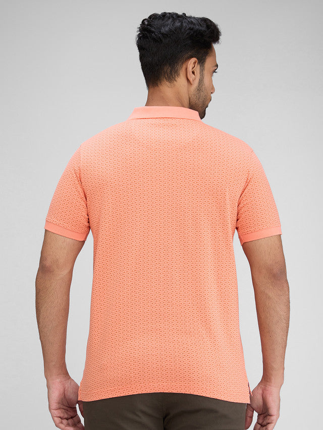 Parx Orange Printed Regular Fit Cotton T-Shirt
