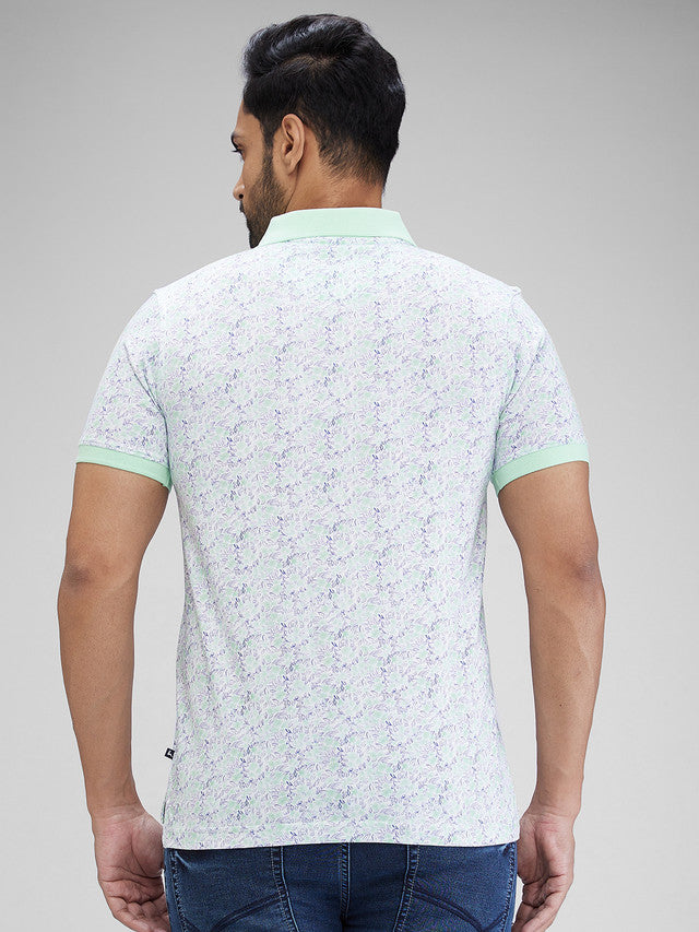 Parx Green Printed Regular Fit Cotton T-Shirt