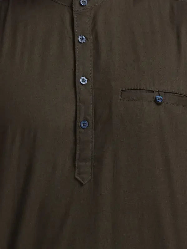 Men Green Slim Fit Solid Cotton Full Sleeve Shirts