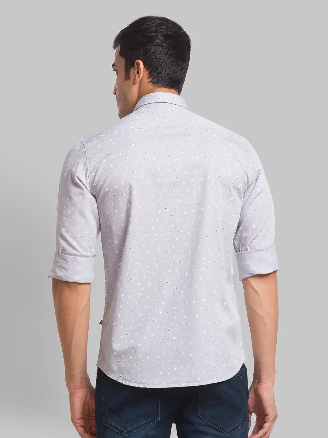 Parx Men Green Printed Slim Fit Cotton Casual Shirt