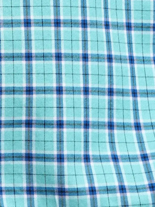 Men Green Slim Fit Checks Cotton Full Sleeve Shirts