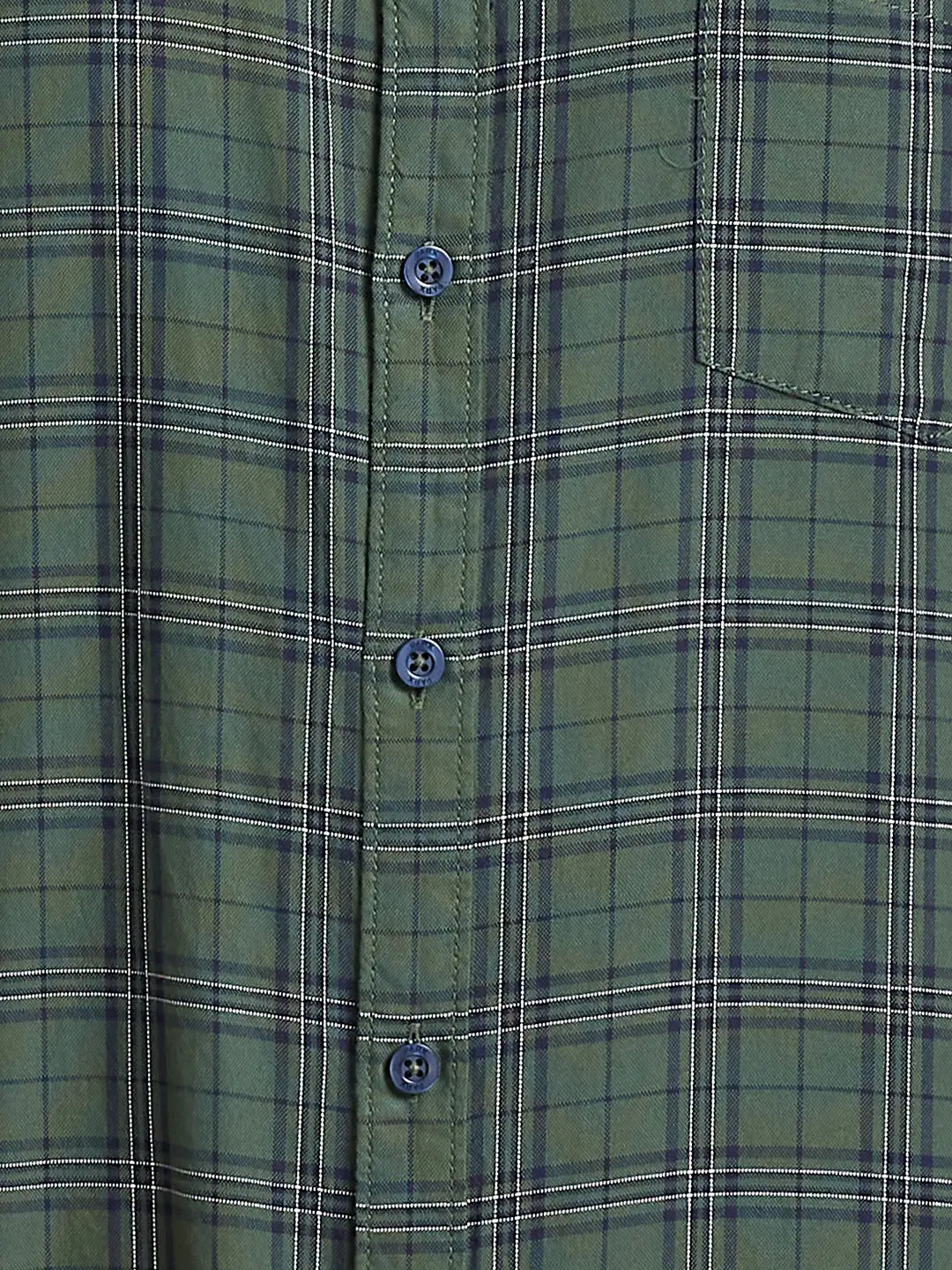 Men Green Slim Fit Checks Cotton Full Sleeve Shirts