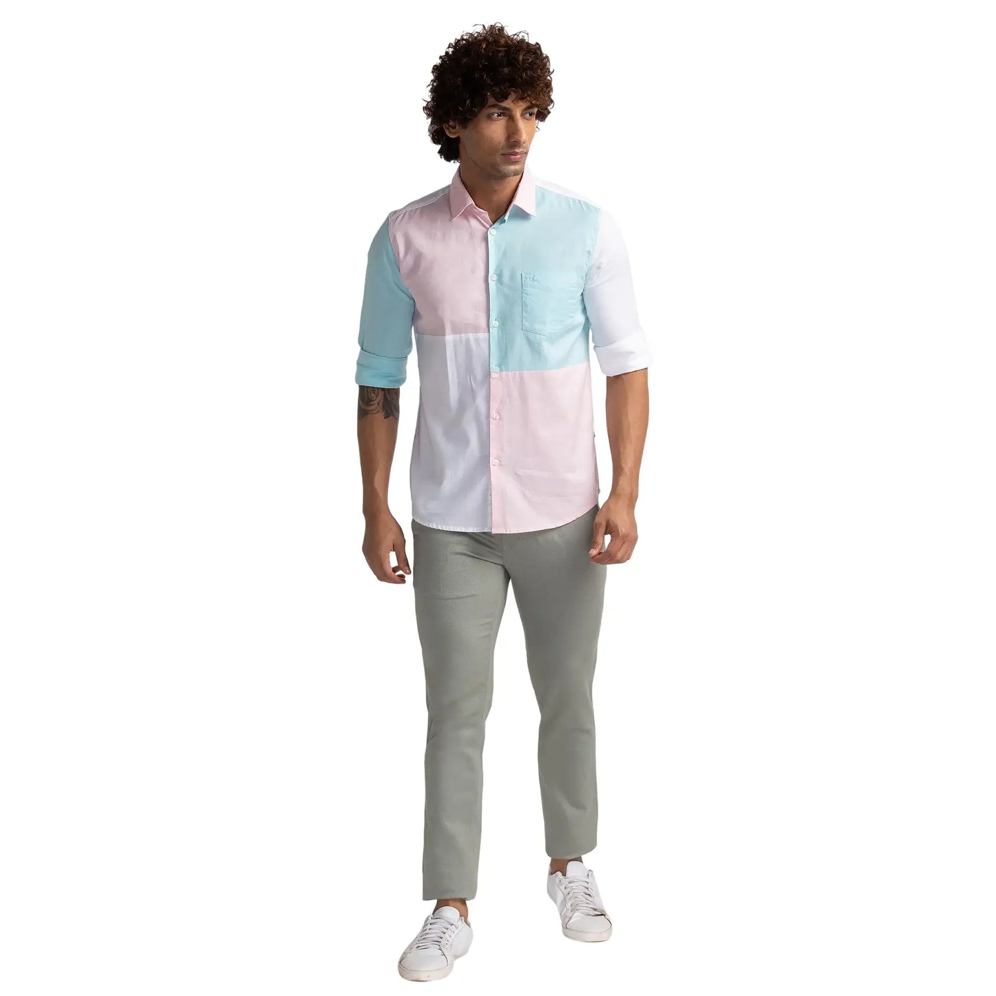 Parx Men Pink Solid Slim Fit Cotton Casual Shirt