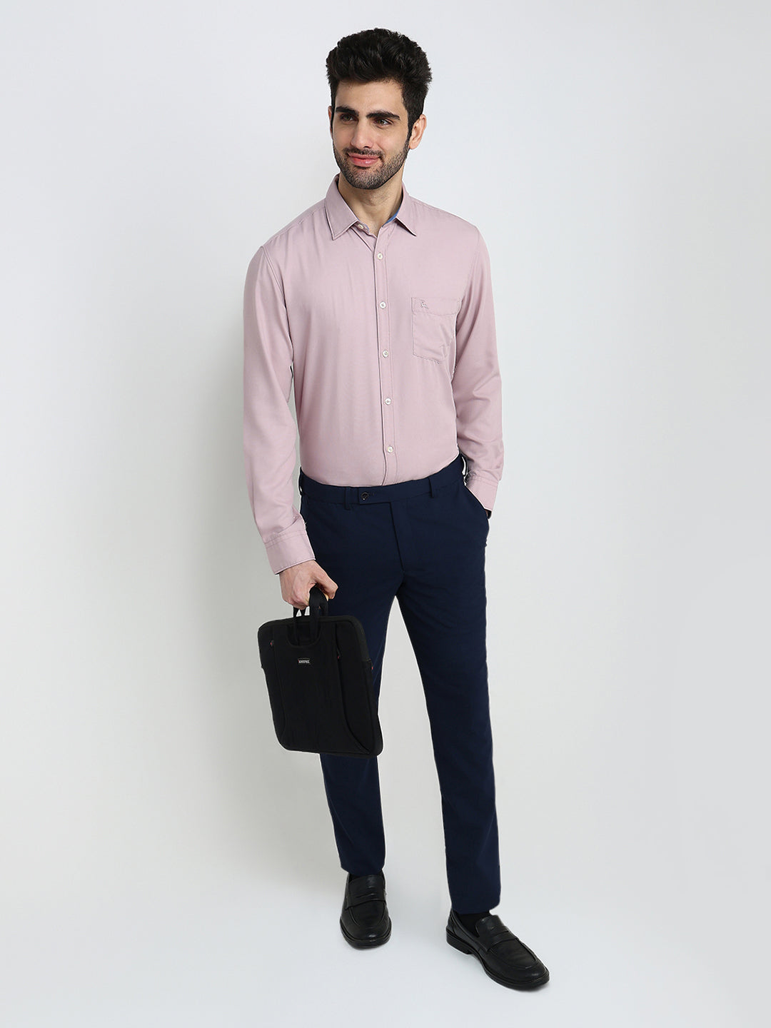 Parx Men Red Solid Slim Fit Viscose Blend Full Sleeve Casual Shirt