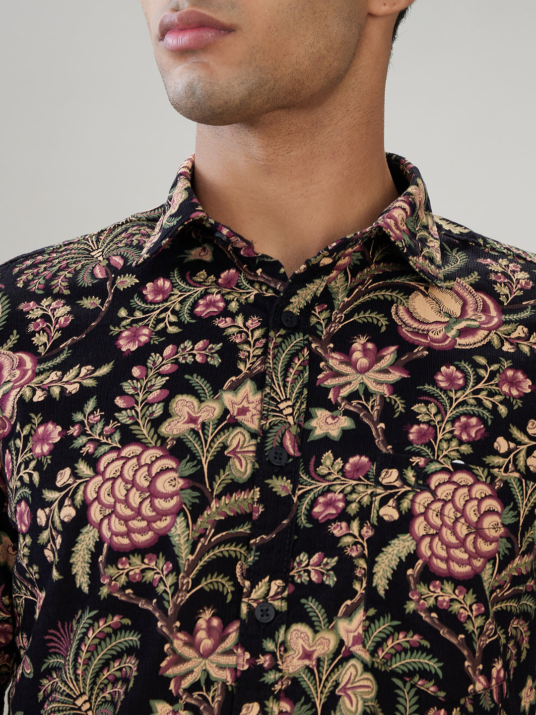 Parx Men Black Printed Slim Fit Cotton Full Sleeve Casual Shirt