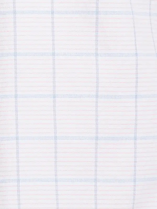 Parx Men Pink Checks Slim Fit Cotton Casual Shirt