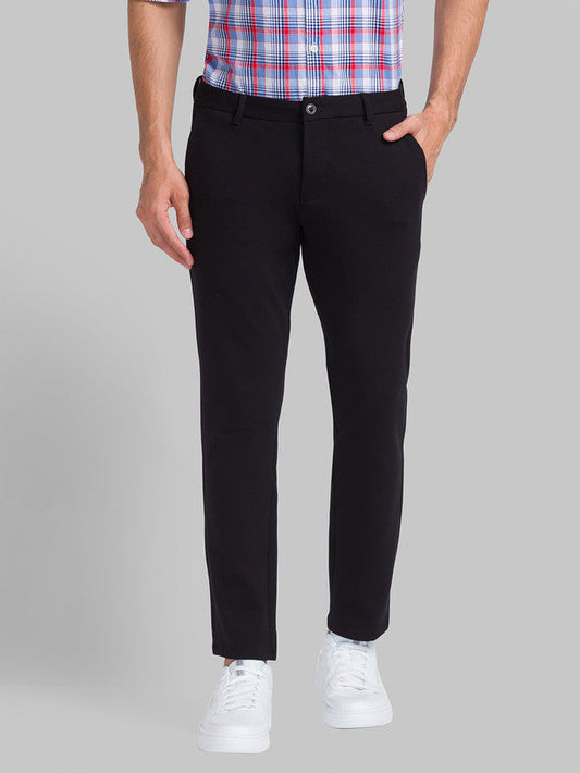 Parx Men Black Solid Super Slim Fit Trouser