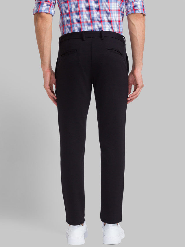 Parx Men Black Solid Super Slim Fit Trouser