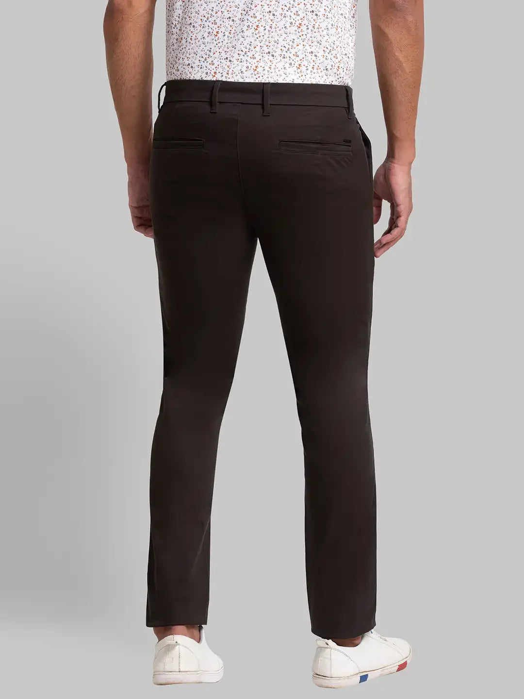 Men Green Super Slim Fit Solid Cotton Blend Trouser