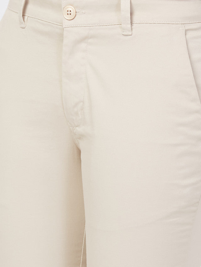 Parx Brown Solid Super Slim Fit Cotton Blend Trouser