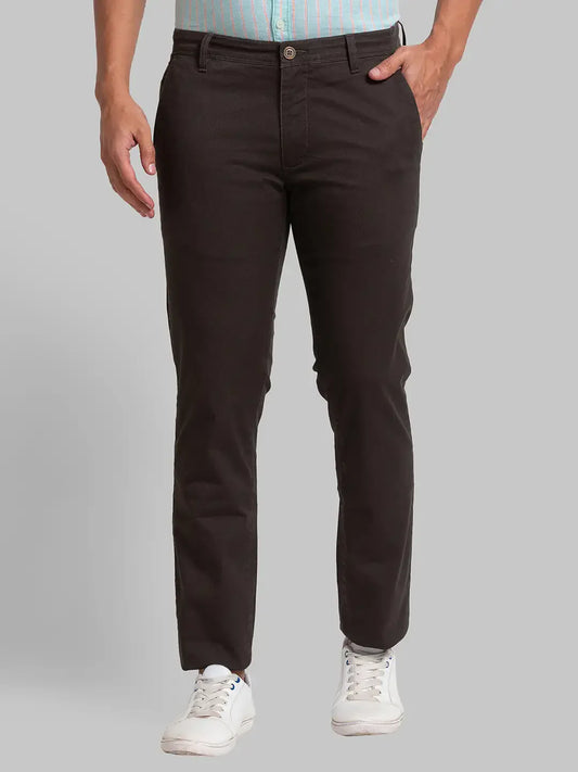 Men Green Lrt Fit Print Cotton Blend Trouser