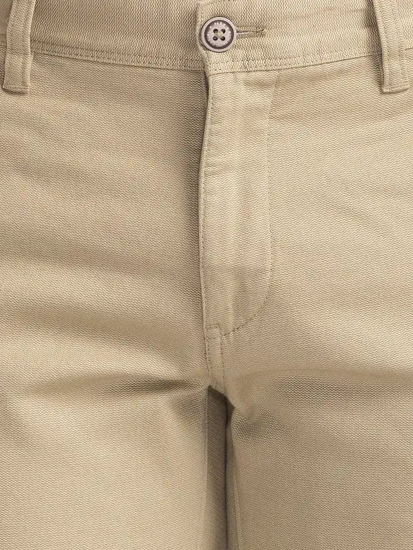 Men Green Lrt Fit Solid Cotton Blend Trouser