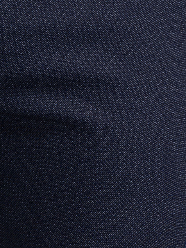 Parx Blue Printed Tapered Fit Trouser