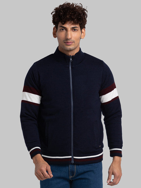 Parx Men Maroon Intarsia Acrylic Sweater