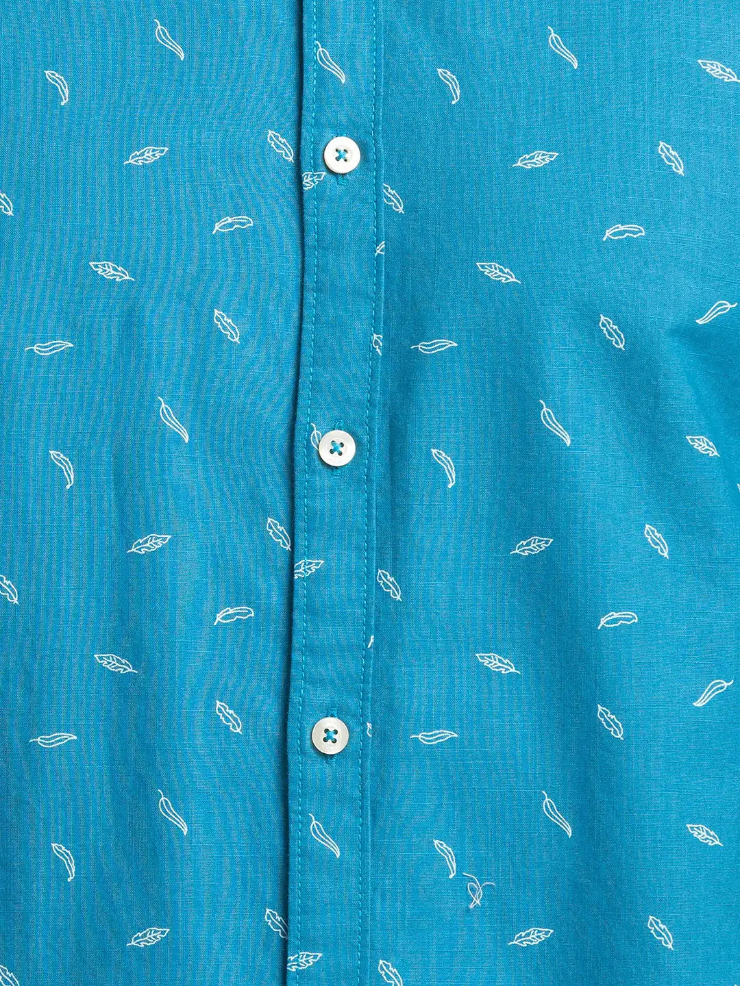 Men Blue Slim Fit Print Cotton Full Sleeve Shirts