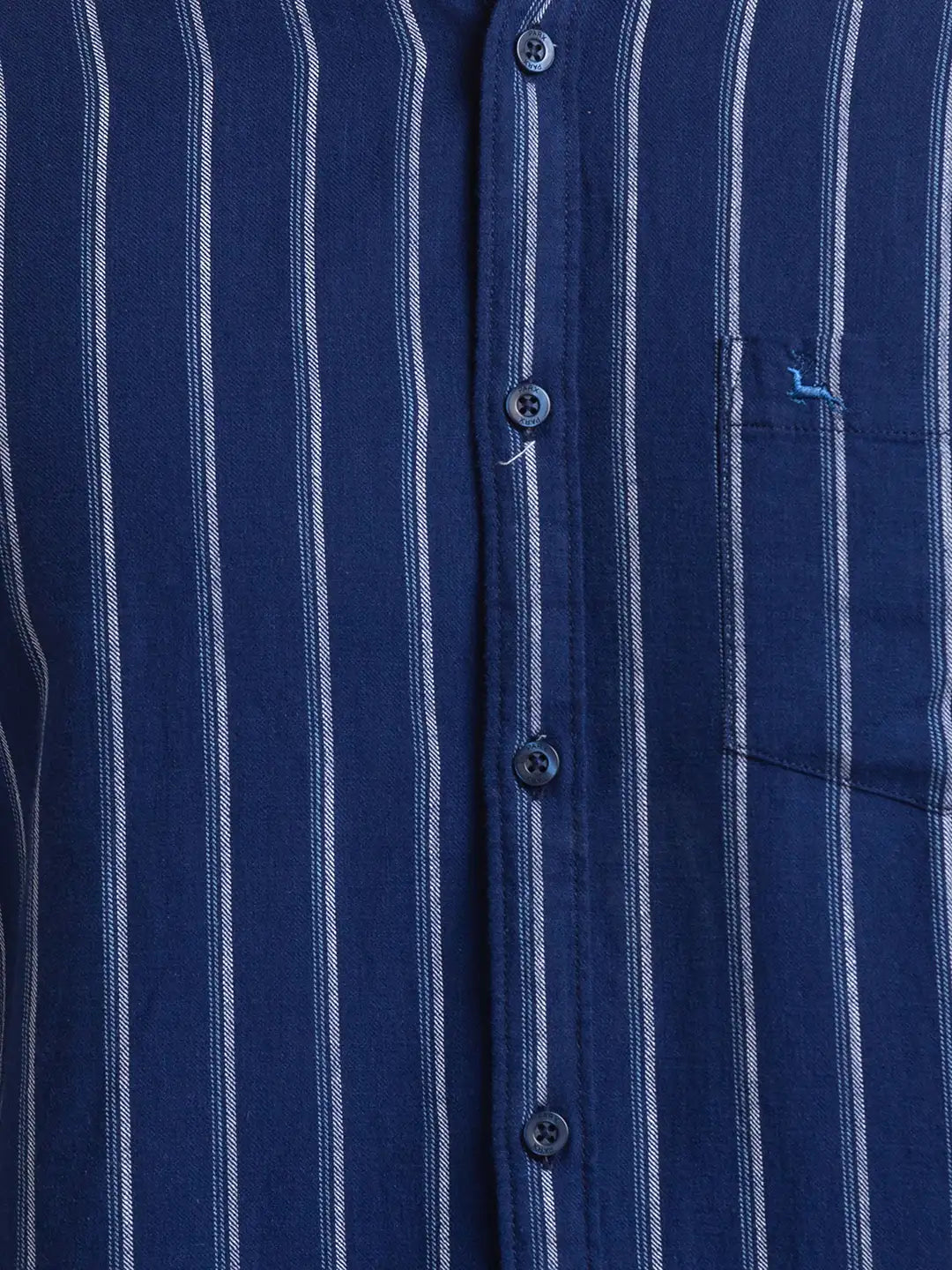 Men Blue Slim Fit Stripe Cotton Full Sleeve Shirts