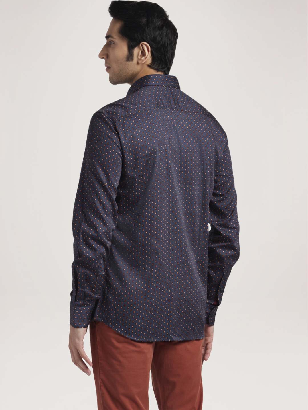 Parx Men Brown Printed Slim Fit Cotton Casual Shirt