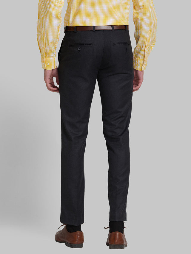 Park Avenue Grey Structure Super Slim Fit Polyester Blend Trouser