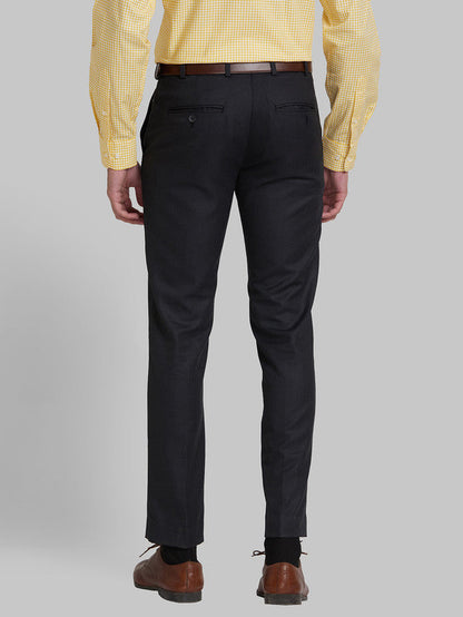 Park Avenue Grey Structure Super Slim Fit Polyester Blend Trouser