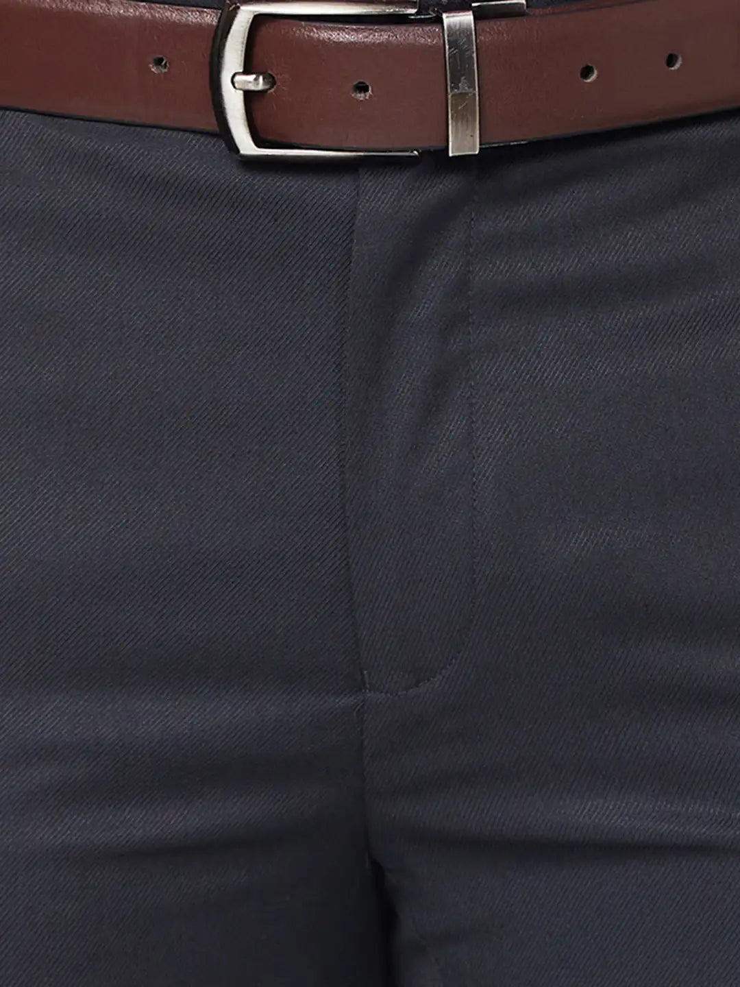 Raymond Men Grey Structure Slim Fit Polyester Blend Trouser