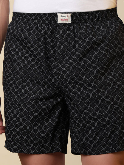 Sleepz Men Multi-Colour Printed Regular Fit Cotton Boxer
