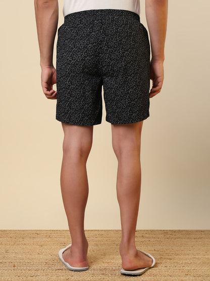 Sleepz Men Black Printed Regular Fit Cotton Boxer