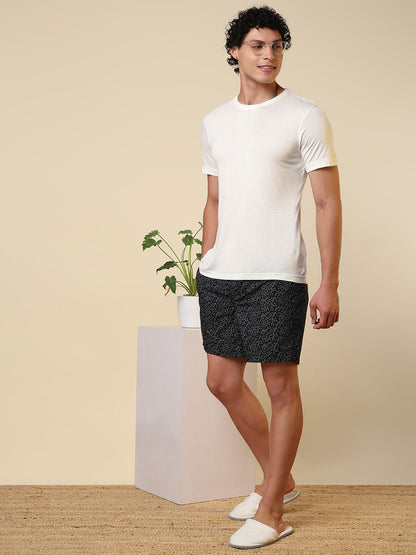 Sleepz Men Black Printed Regular Fit Cotton Boxer