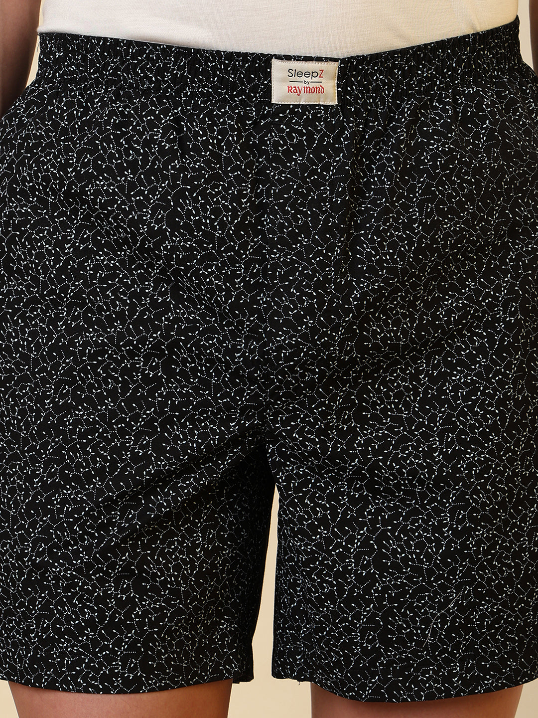 Sleepz Men Black Printed Regular Fit Cotton Boxer