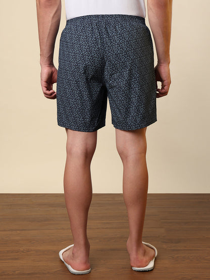 Sleepz Men Blue Printed Regular Fit Cotton Boxer