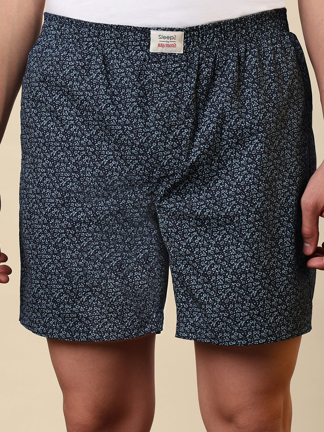 Sleepz Men Blue Printed Regular Fit Cotton Boxer